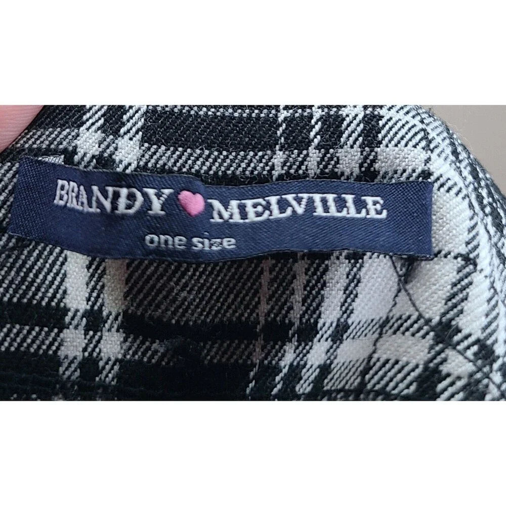 Brandy Melville Y2K Women's Short Black & White Plaid Skort Size 'One Size' XS